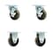 Service Caster 4'' High Temp Phenolic Wheel Swivel Top Plate Caster Set with 2 Brake 2 Rigid, 4PK SCC-20S415-PHRHT-TP2-TLB-2-R-2 - alternate 1